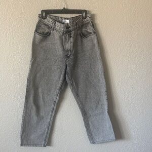 Anine Bing Men's Gray Washed Relaxed Jeans